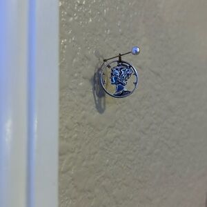 One of a kind hollowed US dime coin pendant